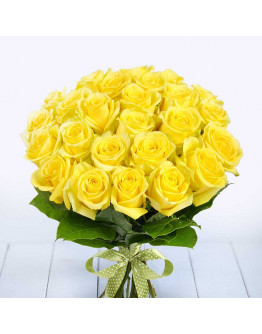 25 желтых роз "Золото флоры"