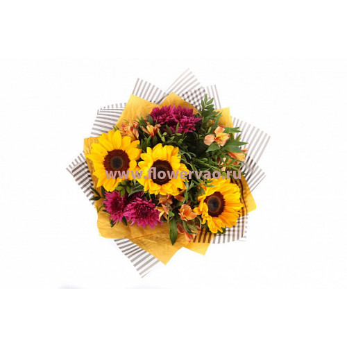 Солнечный букет цветов Яркий денёк