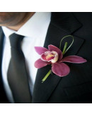 Бутоньерка для жениха с орхидеей Тропикана